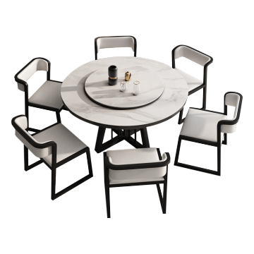 Table à manger ronde multifonctionnelle de luxe moderne